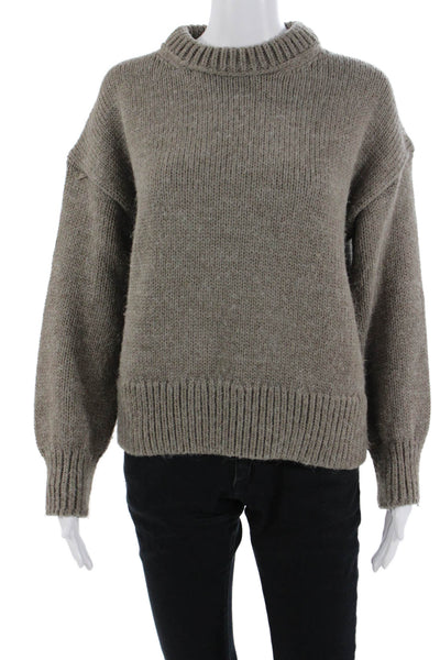MNG Unisex Pullover Sweater Gray Crew Neck Long Sleeve Size S