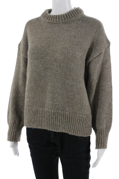 MNG Unisex Pullover Sweater Gray Crew Neck Long Sleeve Size S
