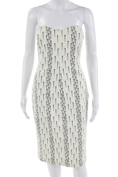Manning Cartell Women Bodycon Pencil Dress White Sleeveless Hook & Eye Size 10