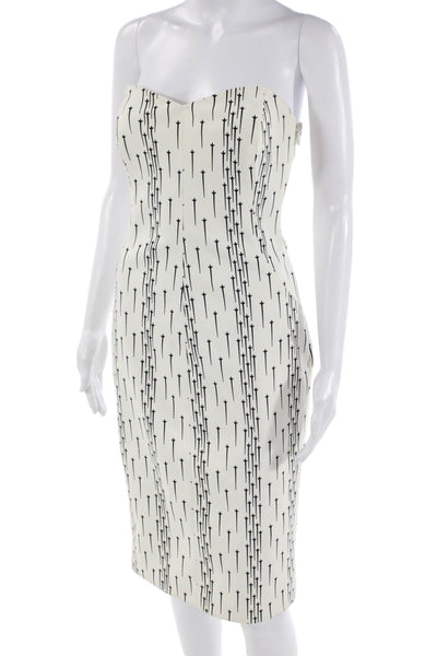 Manning Cartell Women Bodycon Pencil Dress White Sleeveless Hook & Eye Size 10