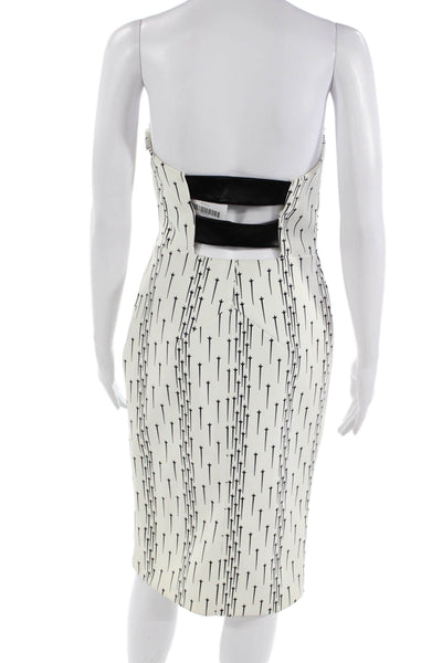 Manning Cartell Women Bodycon Pencil Dress White Sleeveless Hook & Eye Size 10