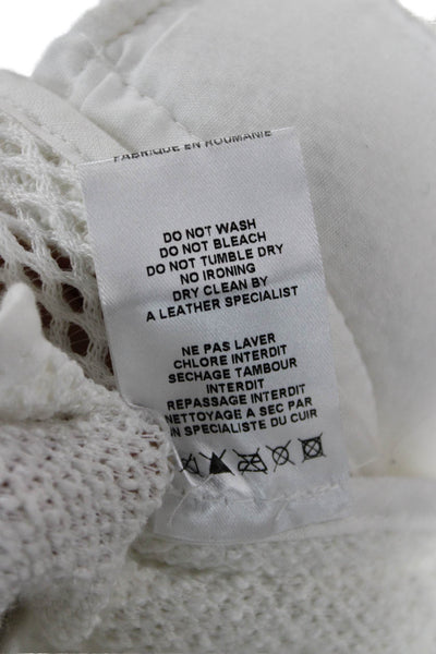 IRO Women White Zip Jacket Crew Neck Long Sleeve Designer Size 36