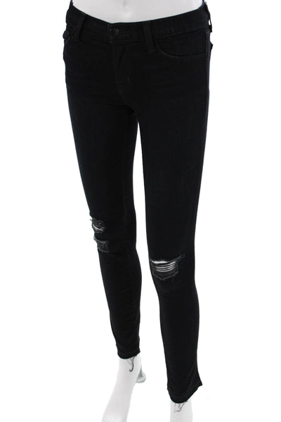 J Brand Womens Skinny Ankle Jeans Black Mid Rise 29 Inseam Size 25