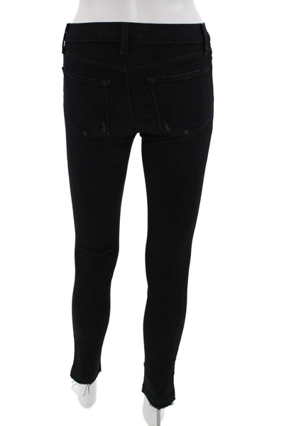 J Brand Womens Skinny Ankle Jeans Black Mid Rise 29 Inseam Size 25