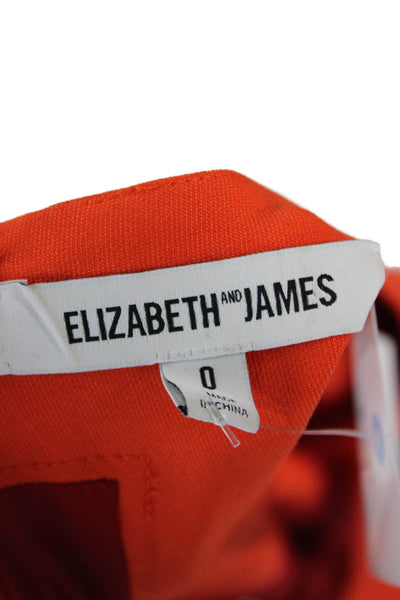 Elizabeth & James Women Fit & Flare Tank Dress Orange High Neck Solid Size 0