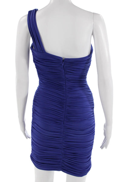 Mignon Women Bodycon Mini Dress Blue Polyester Spandex Size XS