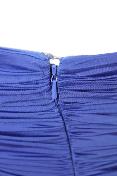 Mignon Women Bodycon Mini Dress Blue Polyester Spandex Size XS