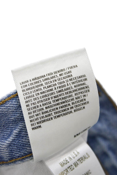 Agolde Women Cropped Straight Jeans Light Blue Mid Rise Inseam 28 Size 24