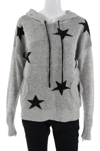 Vici Women Pullover Hoodie Gray Star Graphic Long Sleeve Drawstring Size M