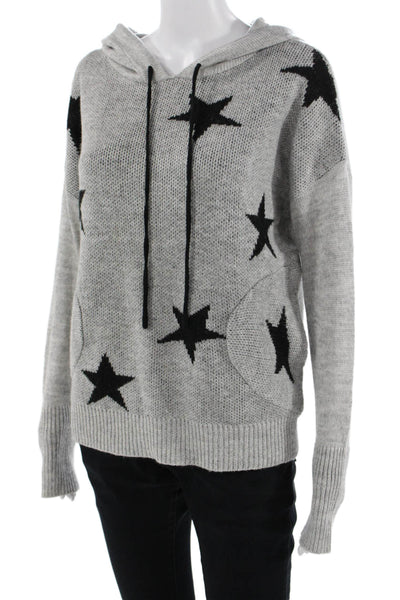 Vici Women Pullover Hoodie Gray Star Graphic Long Sleeve Drawstring Size M