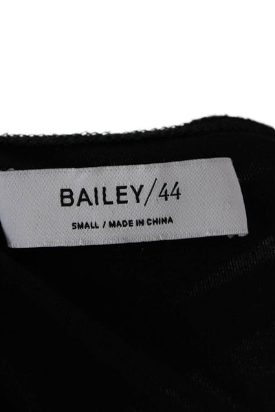 Bailey 44 Women Basic Black 3/4 Sleeve Round Neck Top Rayon Spandex Size S