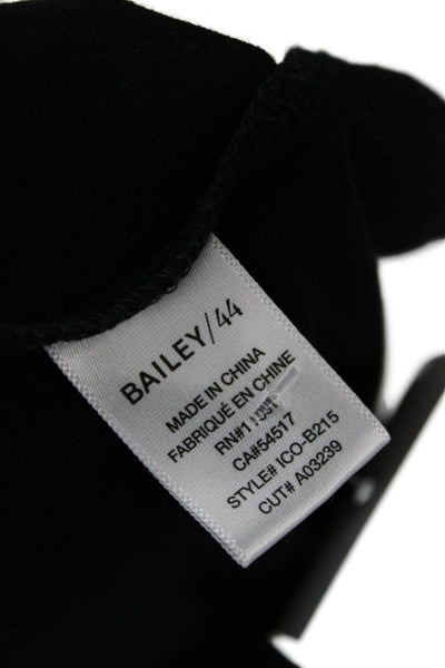 Bailey 44 Women Basic Black 3/4 Sleeve Round Neck Top Rayon Spandex Size S