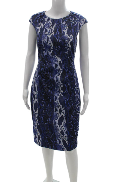 Karen Millen Womens Bodycon Sheath Dress Black Animal Print Knee Length Size 8