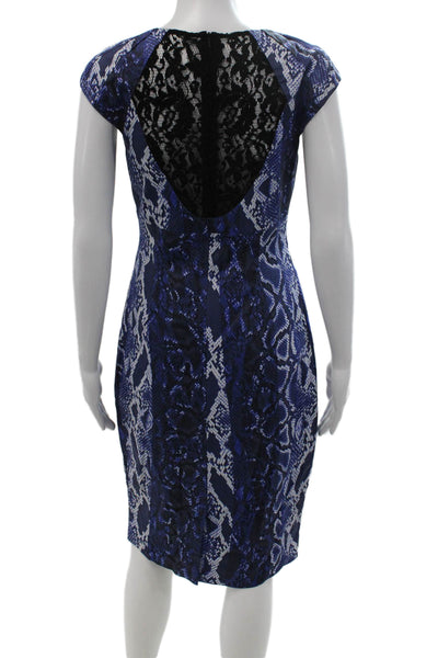 Karen Millen Womens Bodycon Sheath Dress Black Animal Print Knee Length Size 8