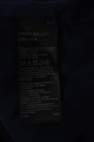 Karen Millen Womens Bodycon Sheath Dress Black Animal Print Knee Length Size 8