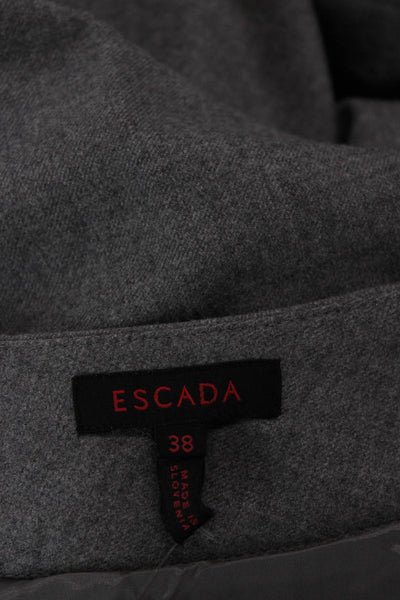 Escada Unisex Dress Pants Gray Wool Button Size 38