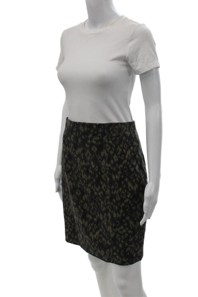 T Tahari Womens Straight Pencil Skirt Black Animal Print Size 6P
