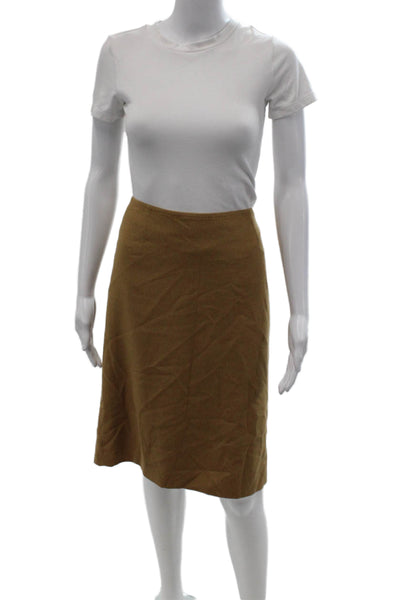 Gianfranco Ferre Women A-Line Wool Skirt Knee Length Brown Size 44