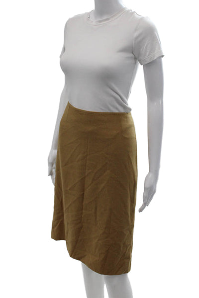 Gianfranco Ferre Women A-Line Wool Skirt Knee Length Brown Size 44