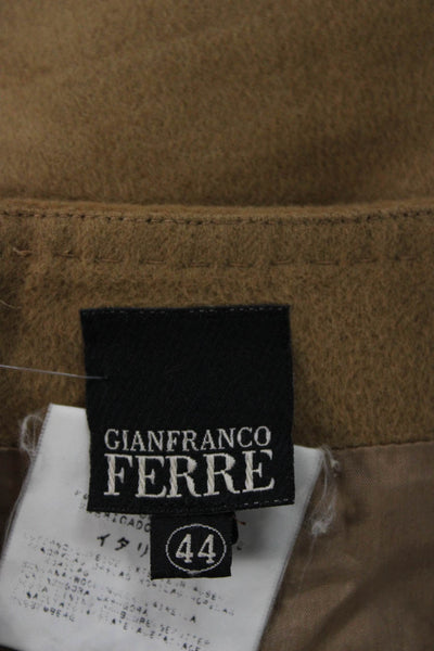 Gianfranco Ferre Women A-Line Wool Skirt Knee Length Brown Size 44