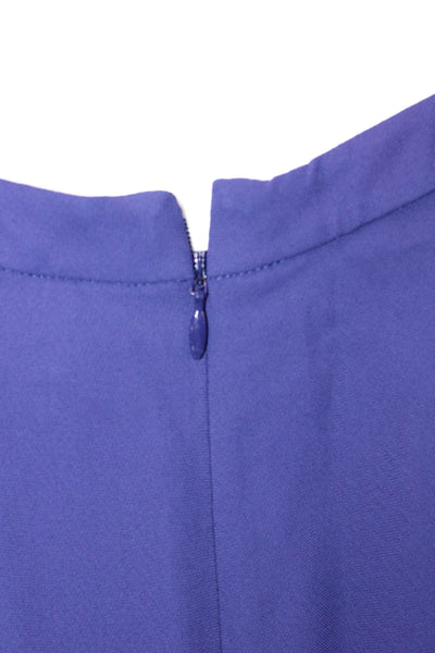 J Crew Womens Purple Sleeveless Shift Dress Round Neck Knee Length Zip Size 8