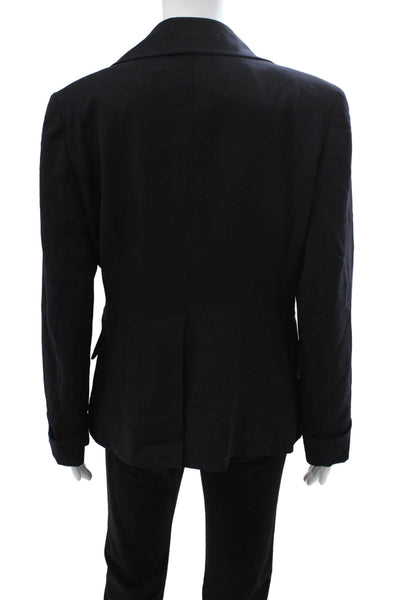 DKNY Womens Black Wool Pea Coat Button Size 10