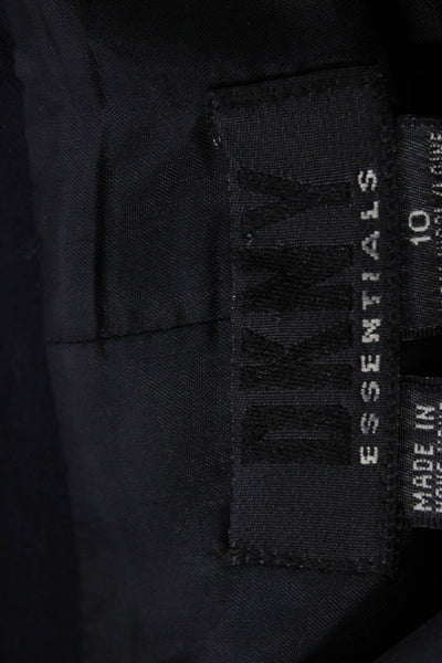 DKNY Womens Black Wool Pea Coat Button Size 10