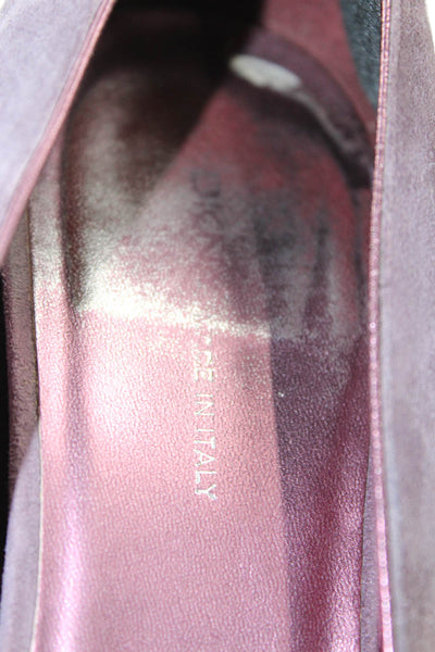DKNY Womens Slip On Block Heel Round Toe Pumps Purple Suede Size 8.5