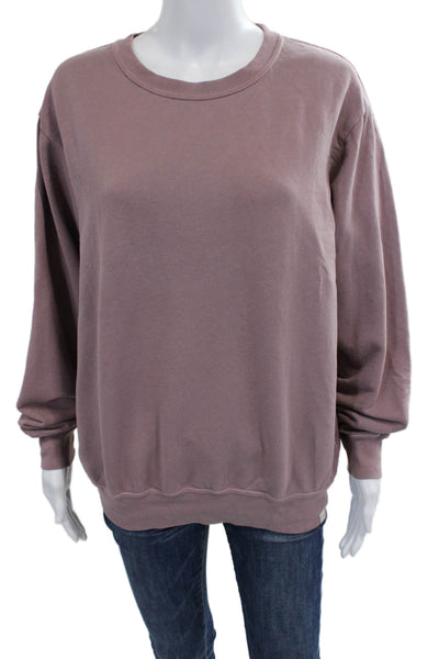 TKEES Womens Pullover Sweatshirts Purple Crew Neck Cotton Long Sleeve Size 1
