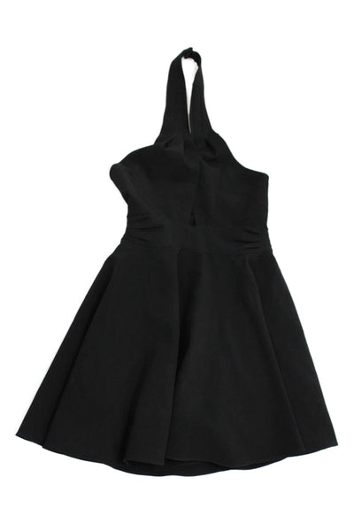 Milly Womens Fit & Flare Mini Dress Black Sleeveless Hook & Eye Size 8