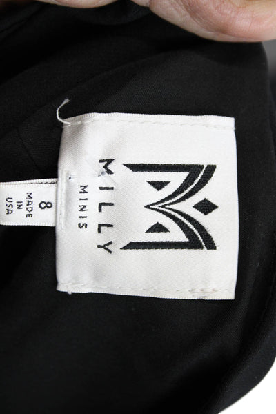 Milly Womens Fit & Flare Mini Dress Black Sleeveless Hook & Eye Size 8