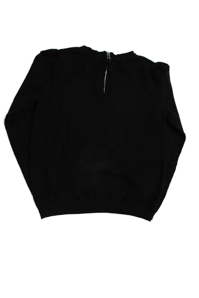 Milly Girls Long Sleeve Round Neck Zip Knit Top Black Size 10