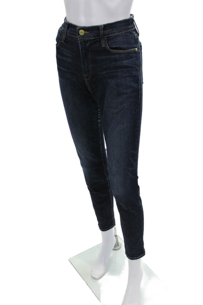 Frame Womens Skinny Ankle Jeans Dark Blue Mid Rise Inseam 30 Size 29