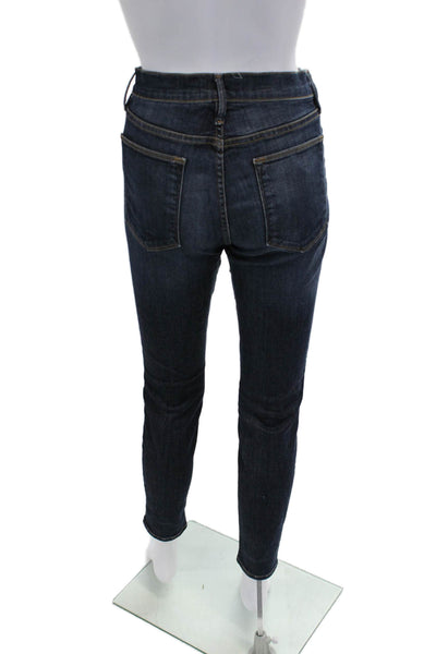 Frame Womens Skinny Ankle Jeans Dark Blue Mid Rise Inseam 30 Size 29