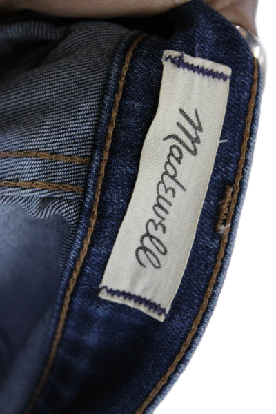 Madewell Women Ankle Skinny Jeans Blue Mid Rise Button Size 25