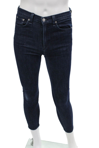 Rag & Bone Women Ankle Skinny Jeans Dark Blue Button Size 29