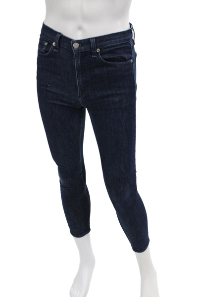 Rag & Bone Women Ankle Skinny Jeans Dark Blue Button Size 29