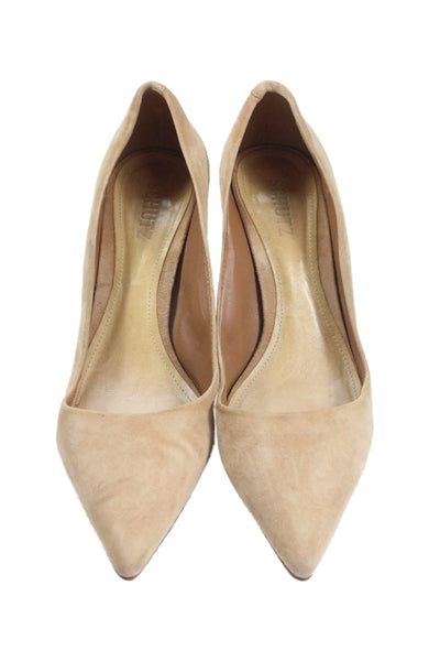 Schutz Womens Pointed Toe Slip On Heel Pumps Nude Size 9
