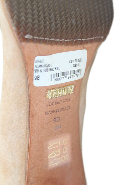 Schutz Womens Pointed Toe Slip On Heel Pumps Nude Size 9
