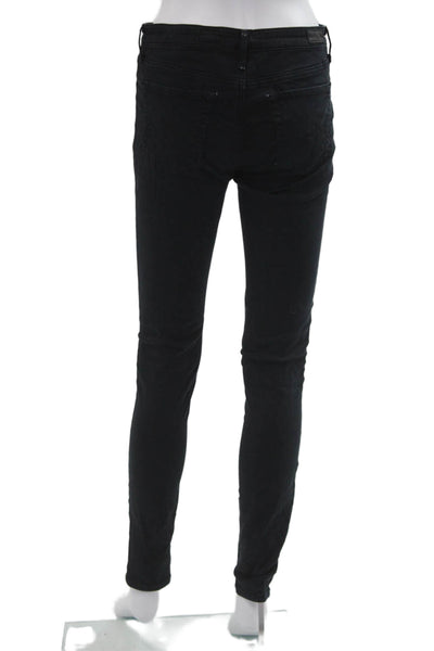 Adriano Goldschmied Women Skinny Black Mid Rise Jeans Size 27