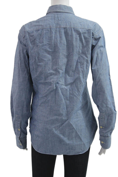 Bonobos Mens Button-Down Shirt Blue Cotton Collared Long Sleeve Size S