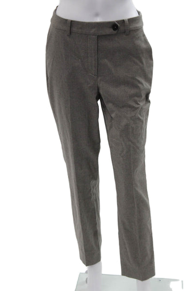Brooks Brothers Women Ankle Dress Pants Gray Wool Button Size 2