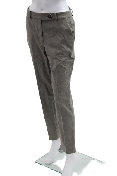 Brooks Brothers Women Ankle Dress Pants Gray Wool Button Size 2
