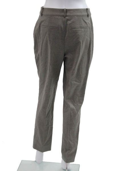 Brooks Brothers Women Ankle Dress Pants Gray Wool Button Size 2