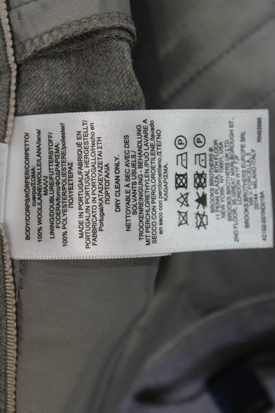 Brooks Brothers Women Ankle Dress Pants Gray Wool Button Size 2