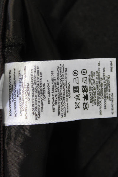 Brooks Brothers Womens Ankle Dress Pants Brown Wool Size 2