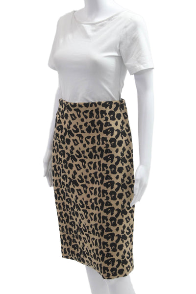 Never Fully Dressed Women Beige Animal Print Straight Pencil Skirt Size S