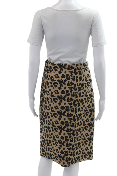 Never Fully Dressed Women Beige Animal Print Straight Pencil Skirt Size S