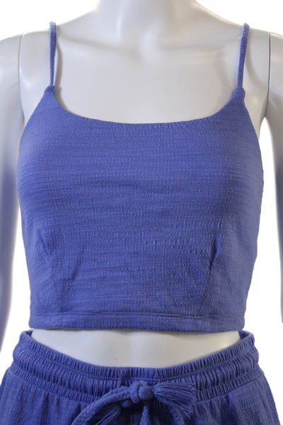 Z Supply Womens Textured Scoop Neck Sleeveless Pajama Set Purple Size XS S