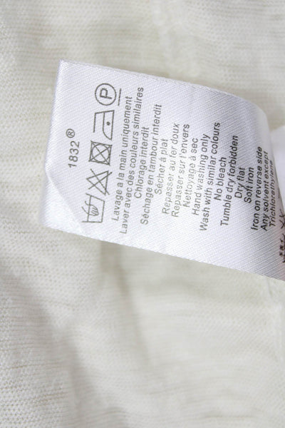 Cotelac Unisex Cardigan White Linen Long Sleeve Button Bohemian Size S